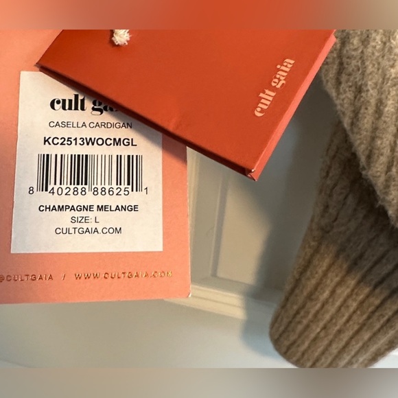 NWT Cult Gaia Casella Cardigan in Champagne Size L - Picture 7 of 15